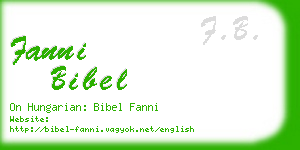 fanni bibel business card